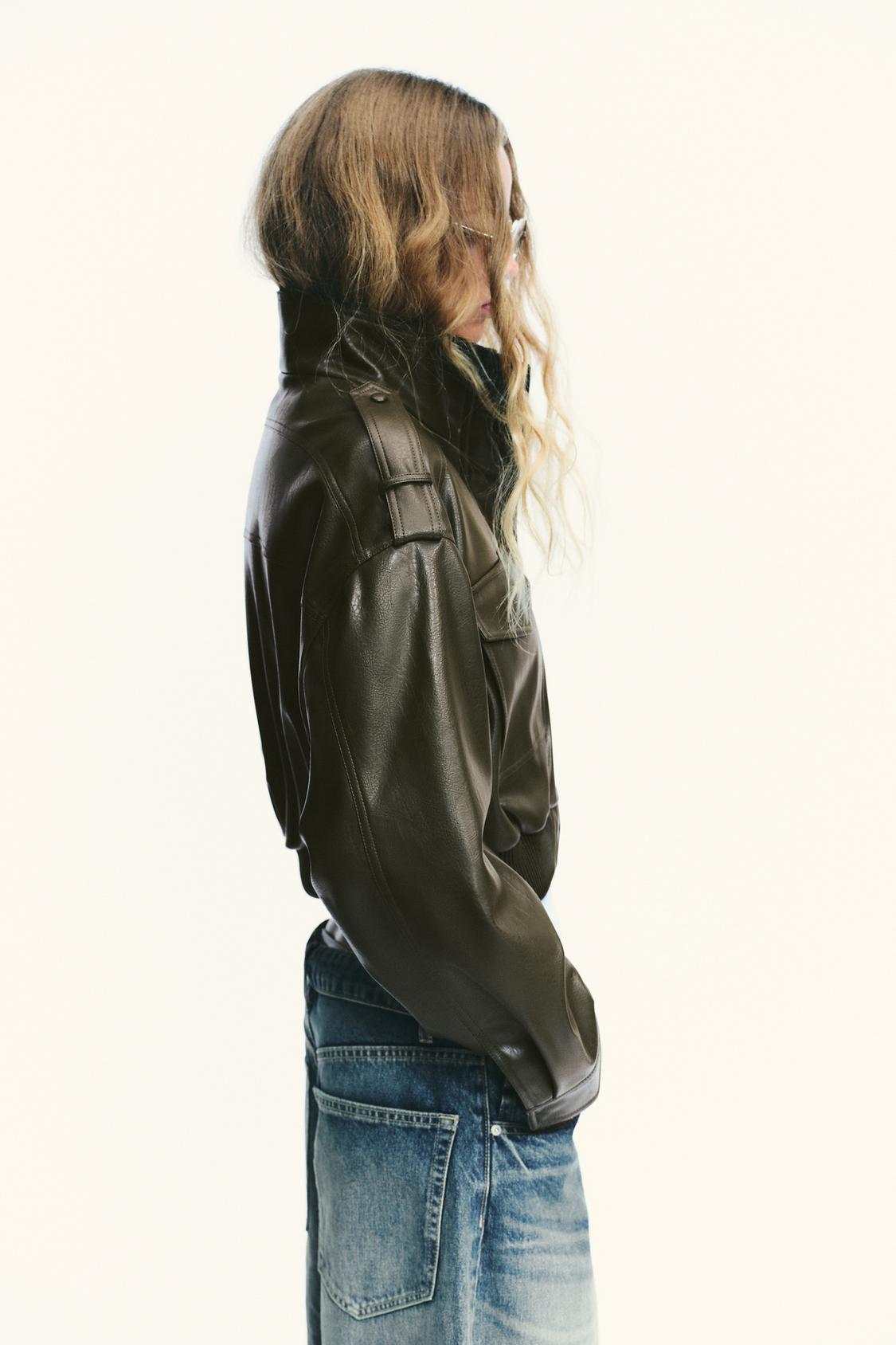 Rhea | Cropped Leather-Look Jacket