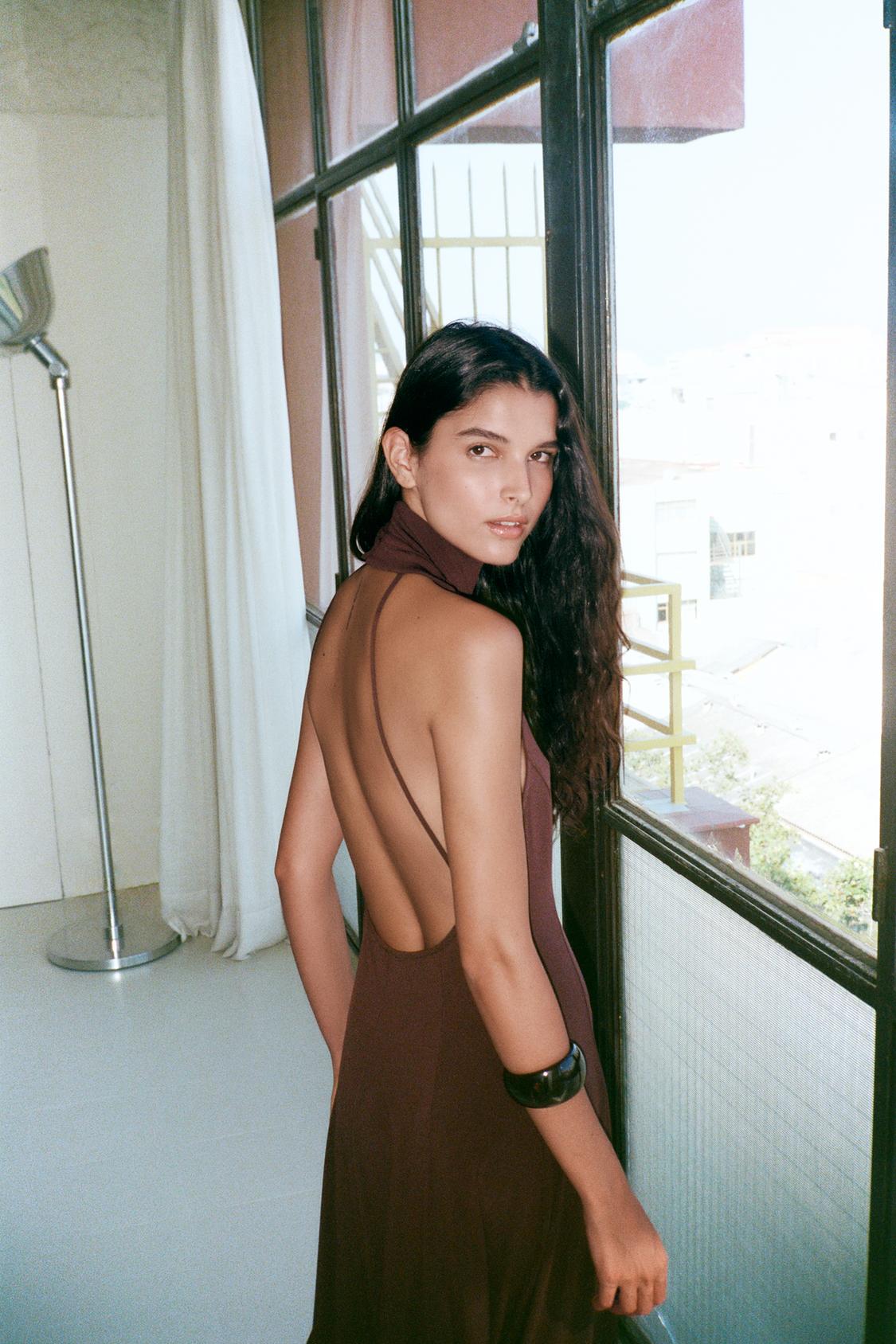 Backless Satin Maxi Dress