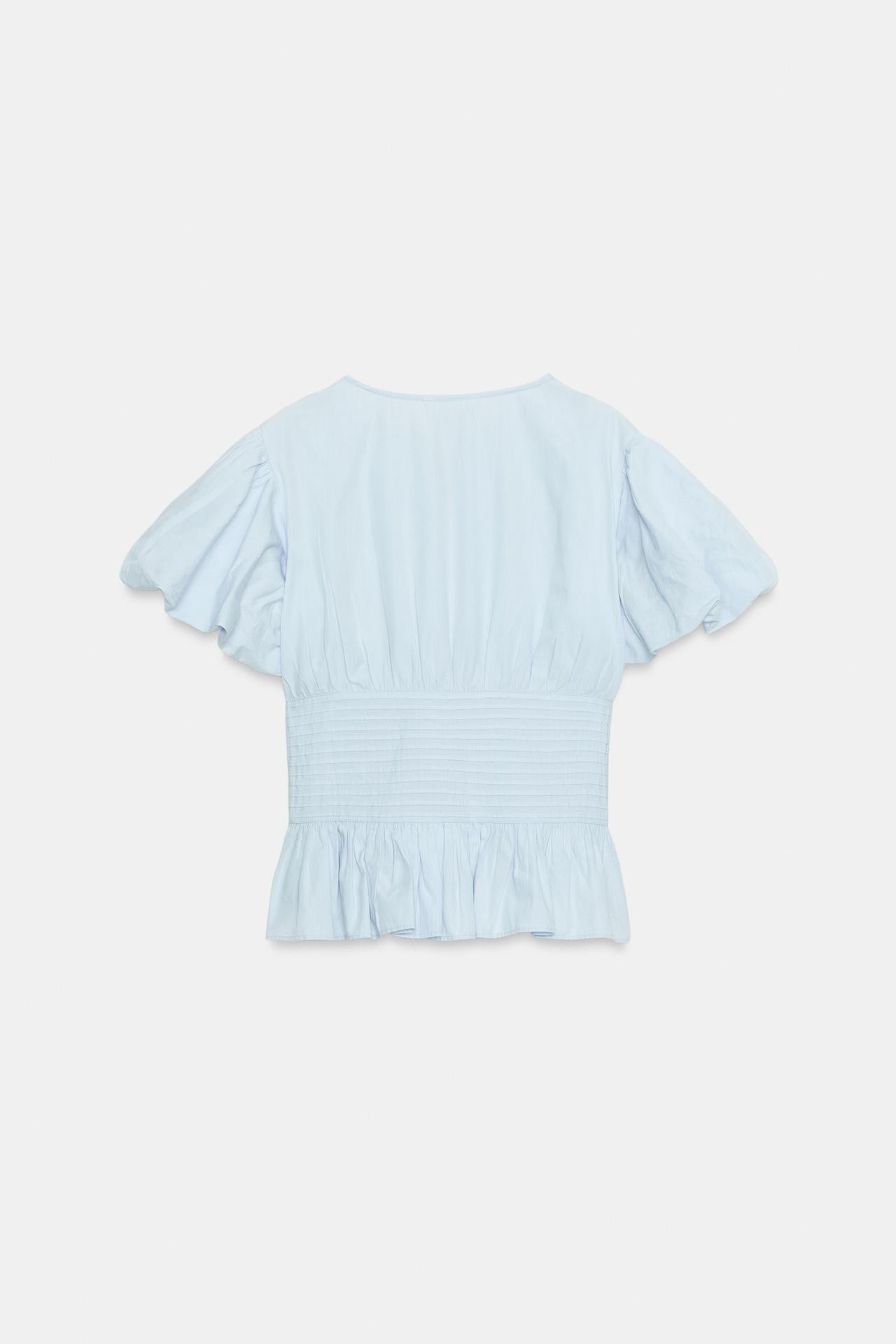Liora | Pleated Balloon Sleeve Blouse
