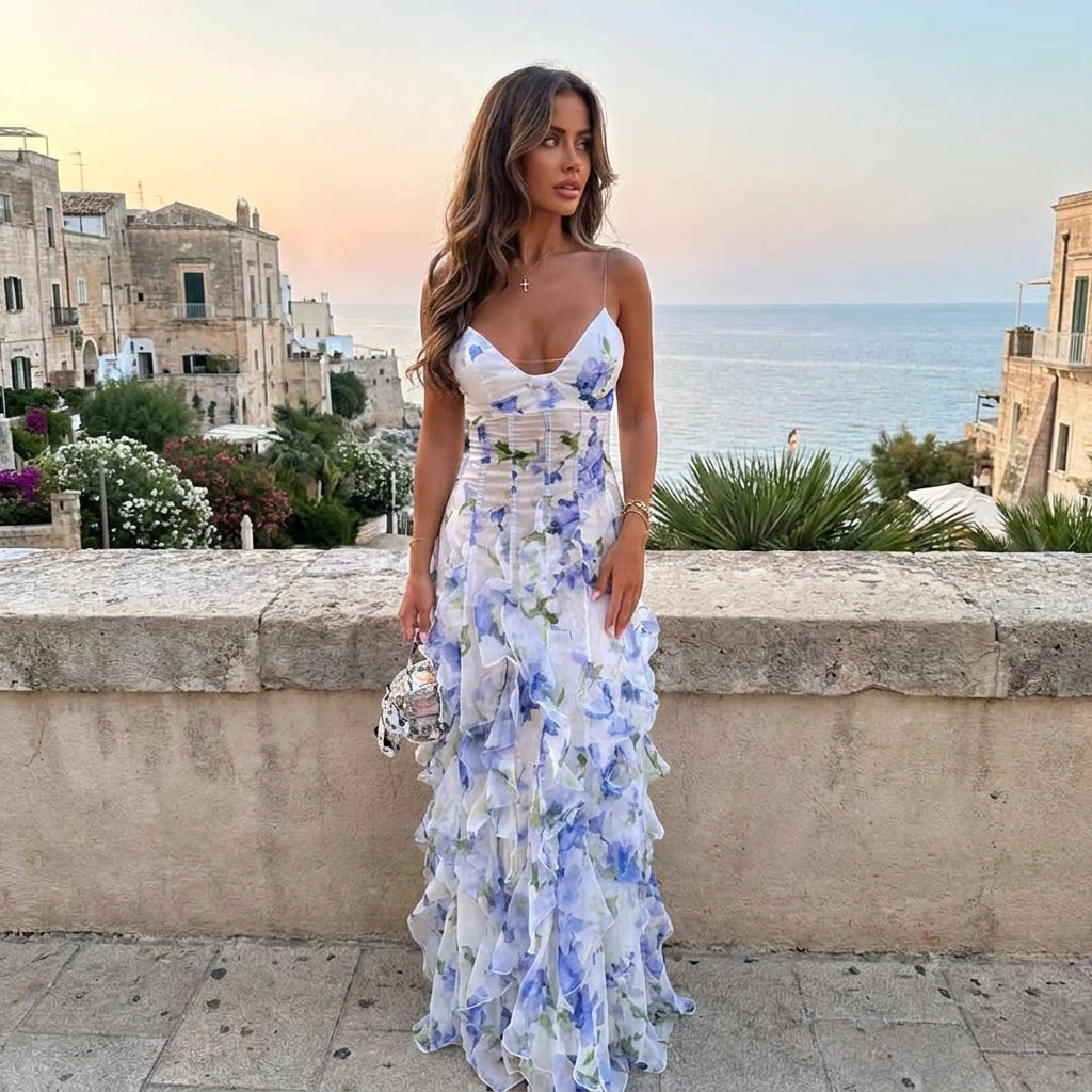Isabella Floral Corset Maxi Dress