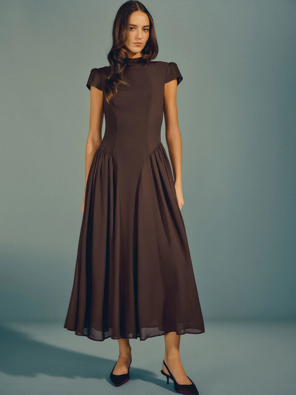 Maven | Sleeve Drop-Waist Maxi Dress