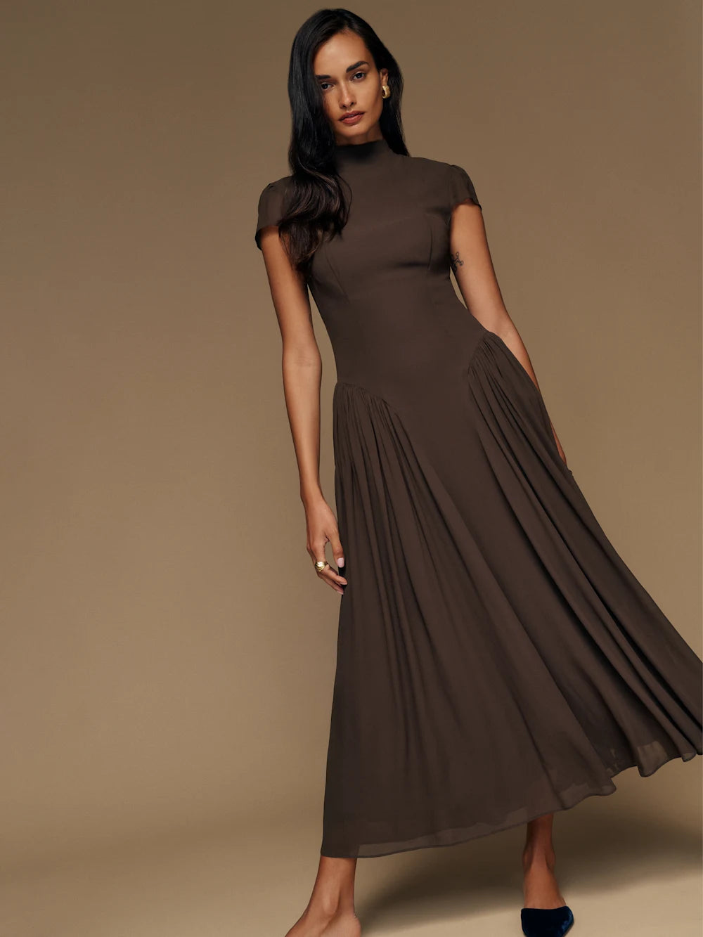 Maven | Sleeve Drop-Waist Maxi Dress