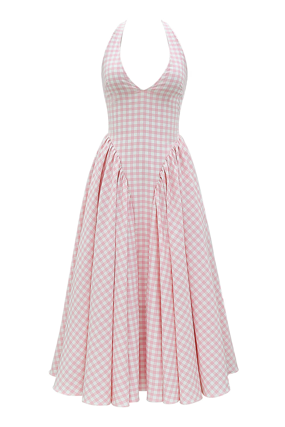 Marabella | Gingham Halter Midi Dress