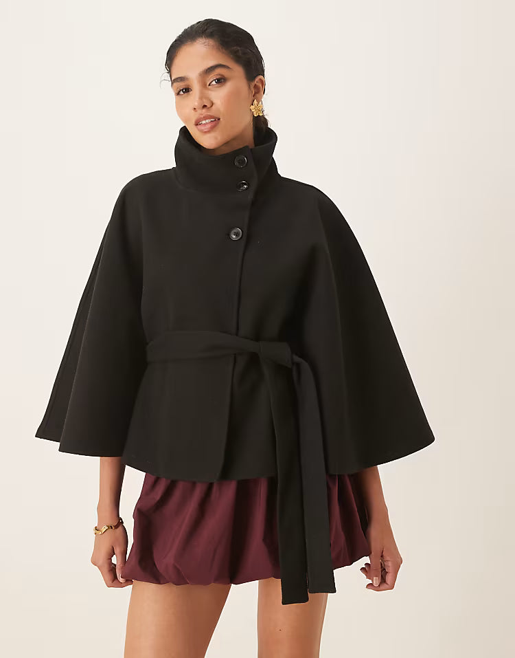 Élodie | Longline Buttoned Cape