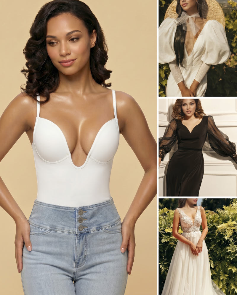 U Plunge Strapless Tummy Control Bodysuit