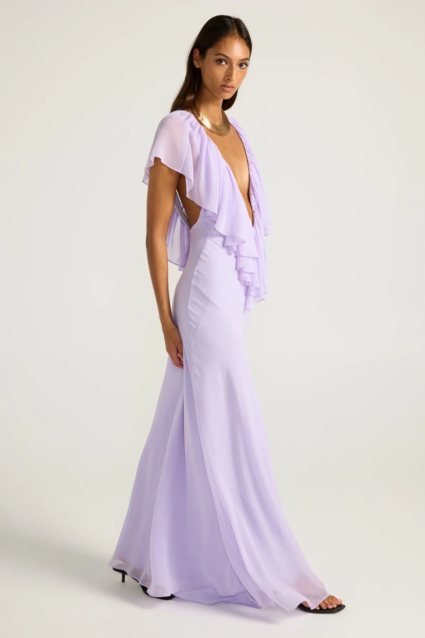 Livia | Lavender Ruffle Gown