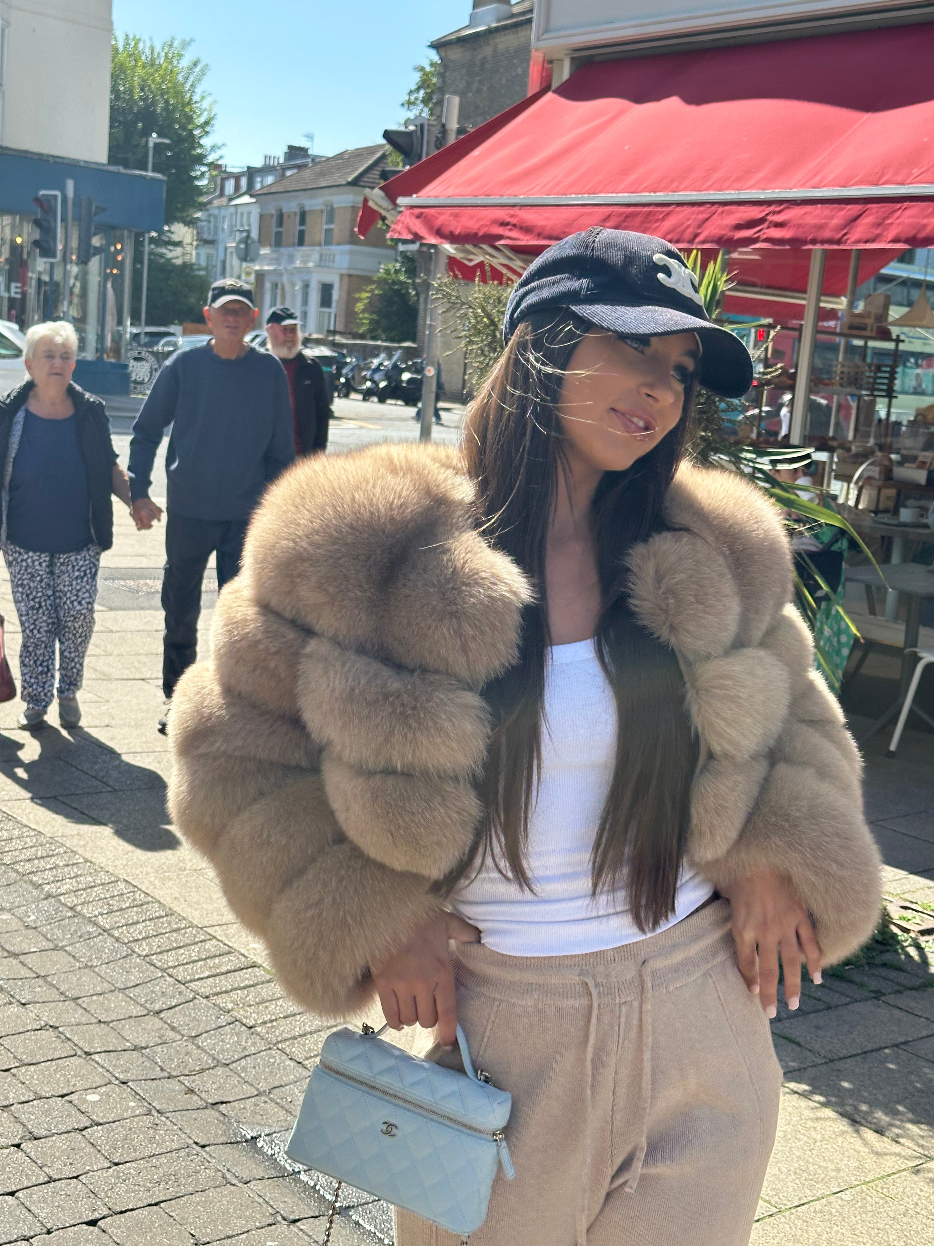 Montana | Cropped Fox Fur Coat – Caramel