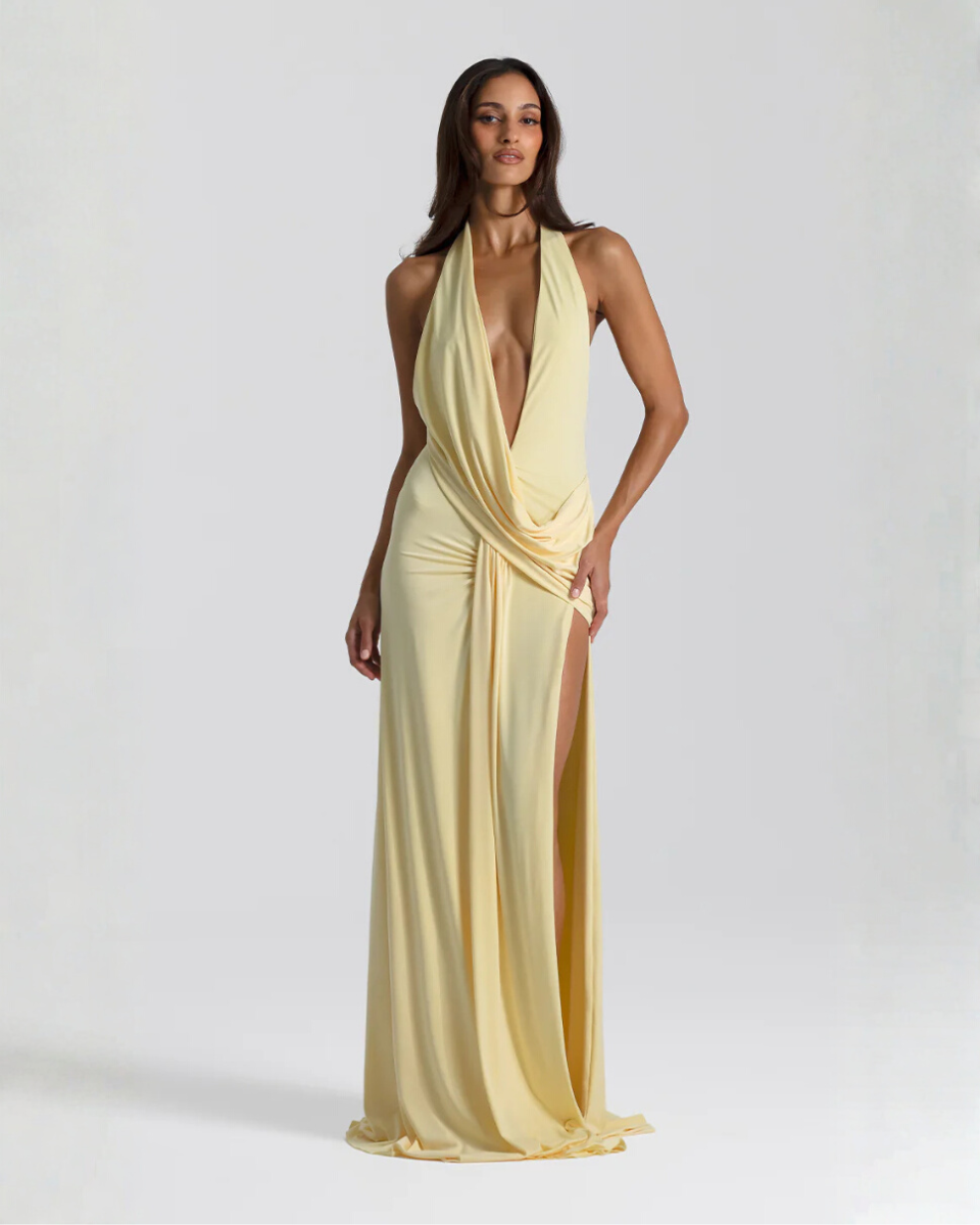 Mila Halter Neck Maxi Dress