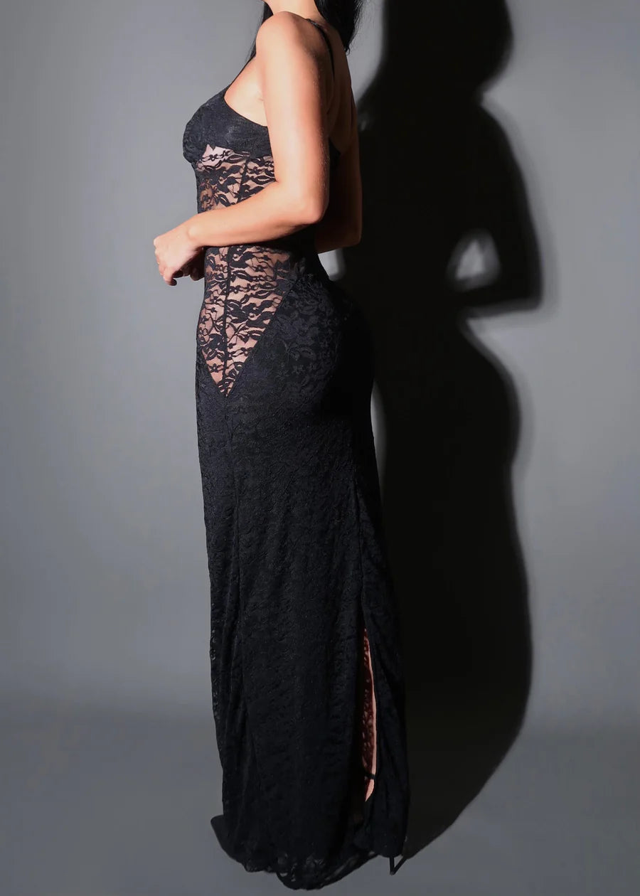 Lina | Lace Sculpt Maxi Dress
