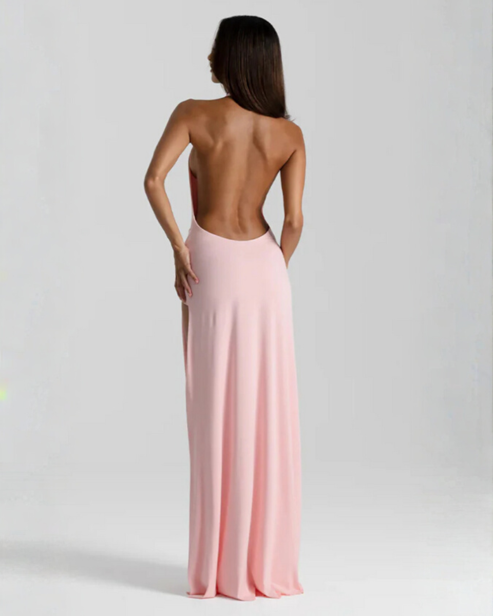 Mila Halter Neck Maxi Dress