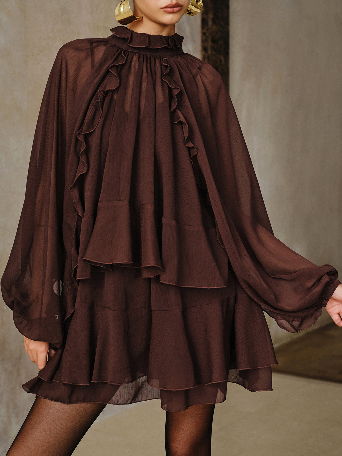 Whisper Ruffle | Chiffon Mini Dress Set