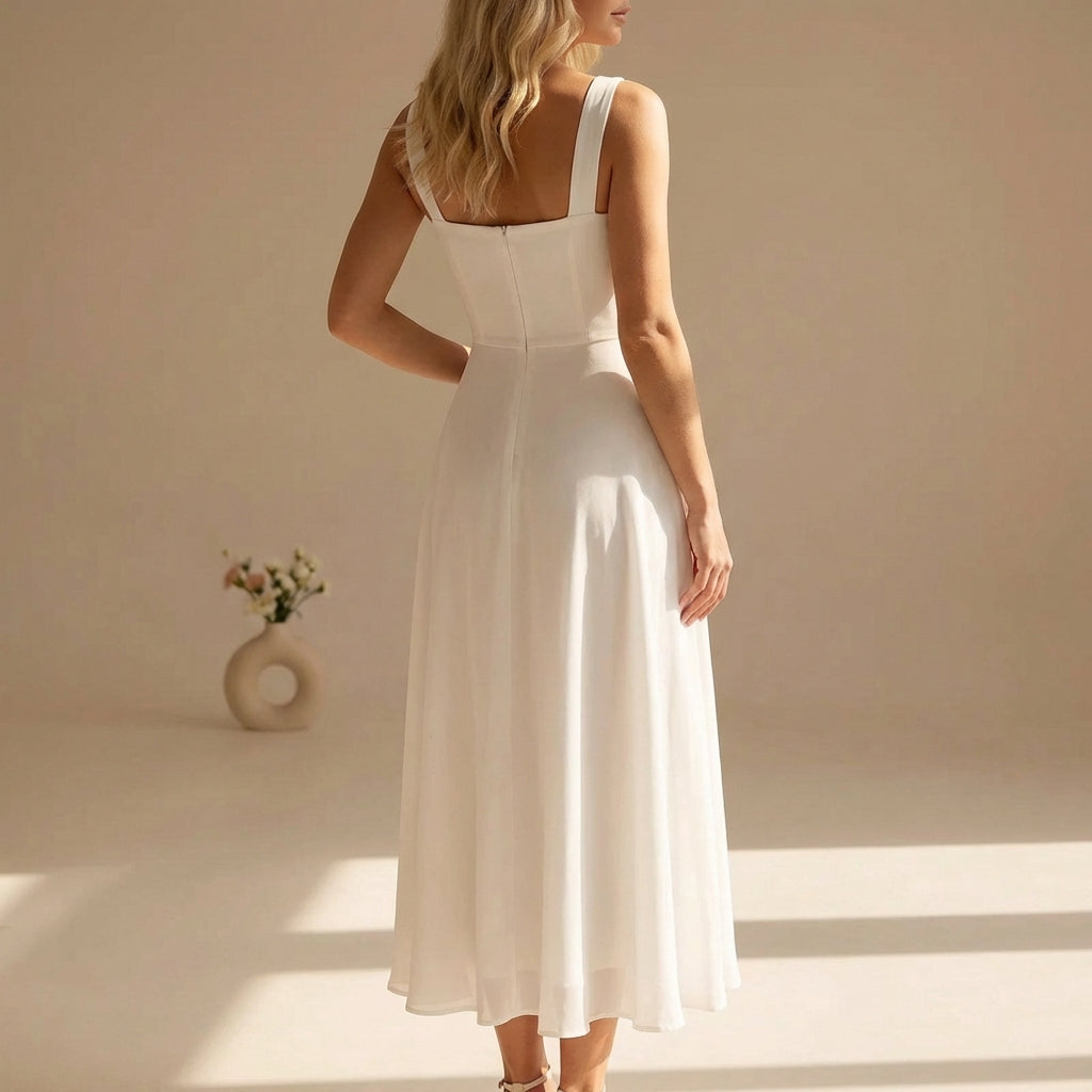 Rina Sleeveless Chiffon Midi Dress