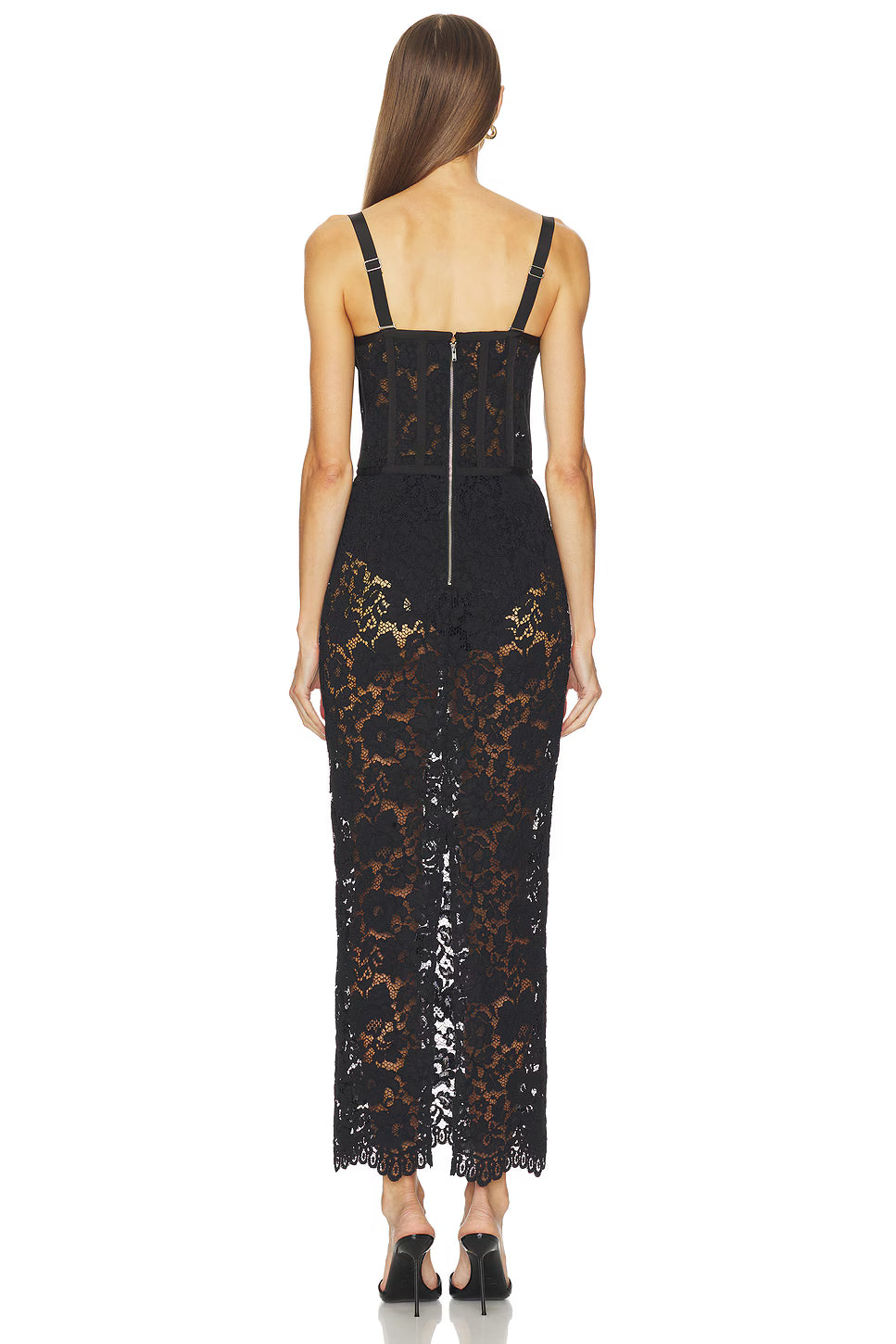 Selene | Sheer Eyelet Midi Dress