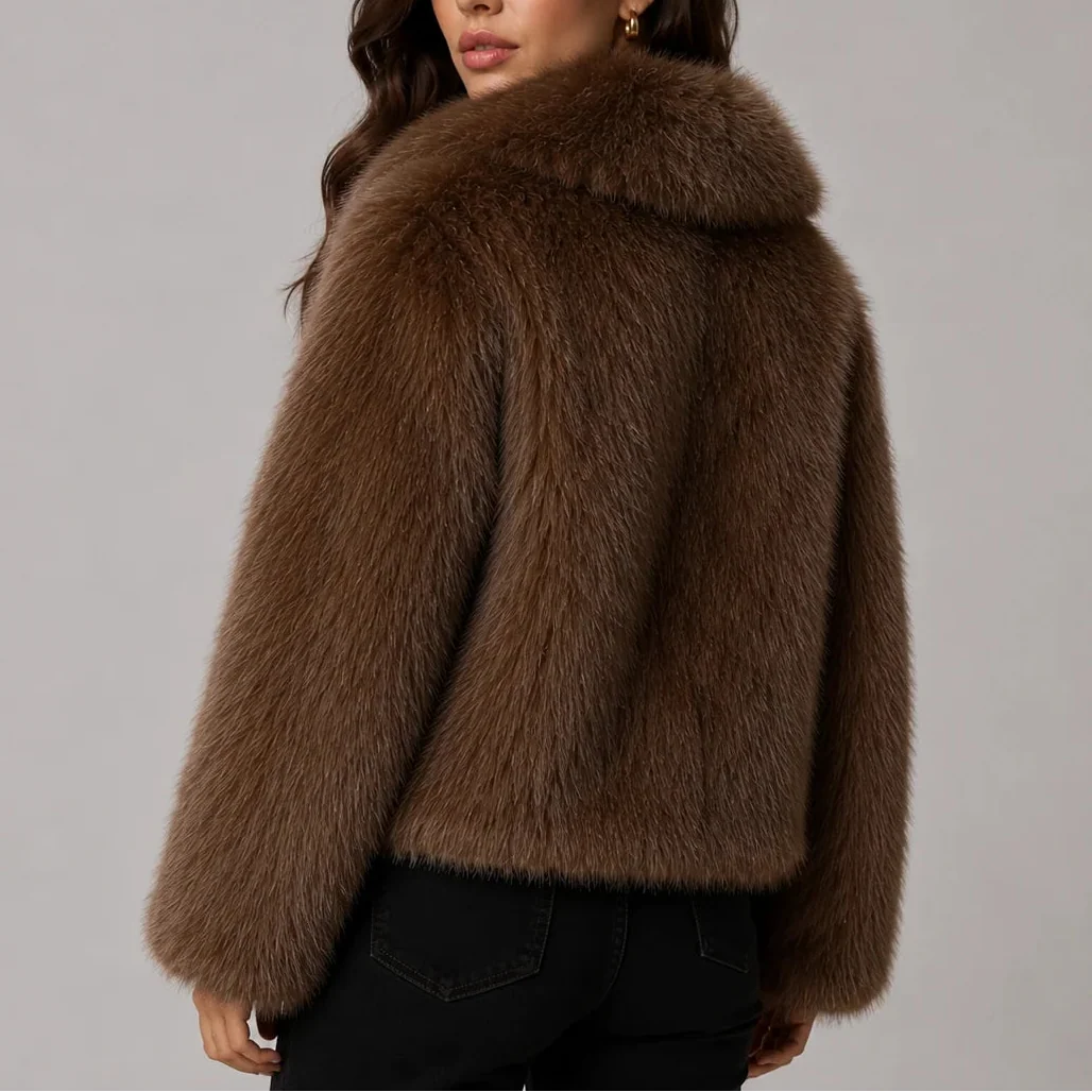 Women's Faux Fur Jacket | Cropped Winter Jacket