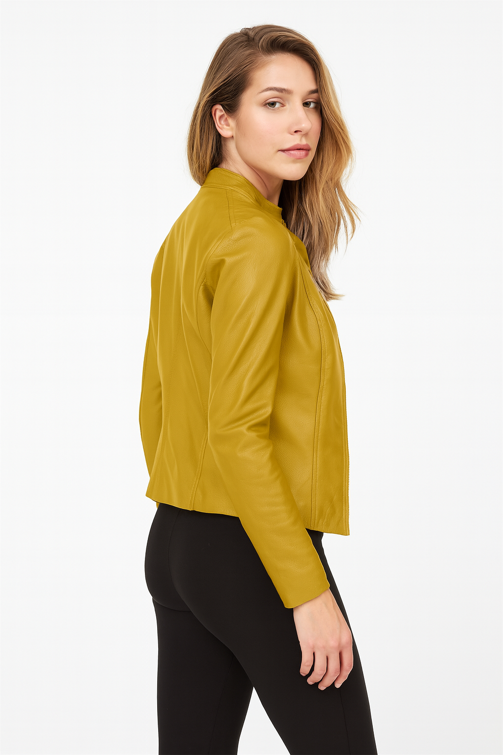 Elara Faux Leather Cropped Jacket