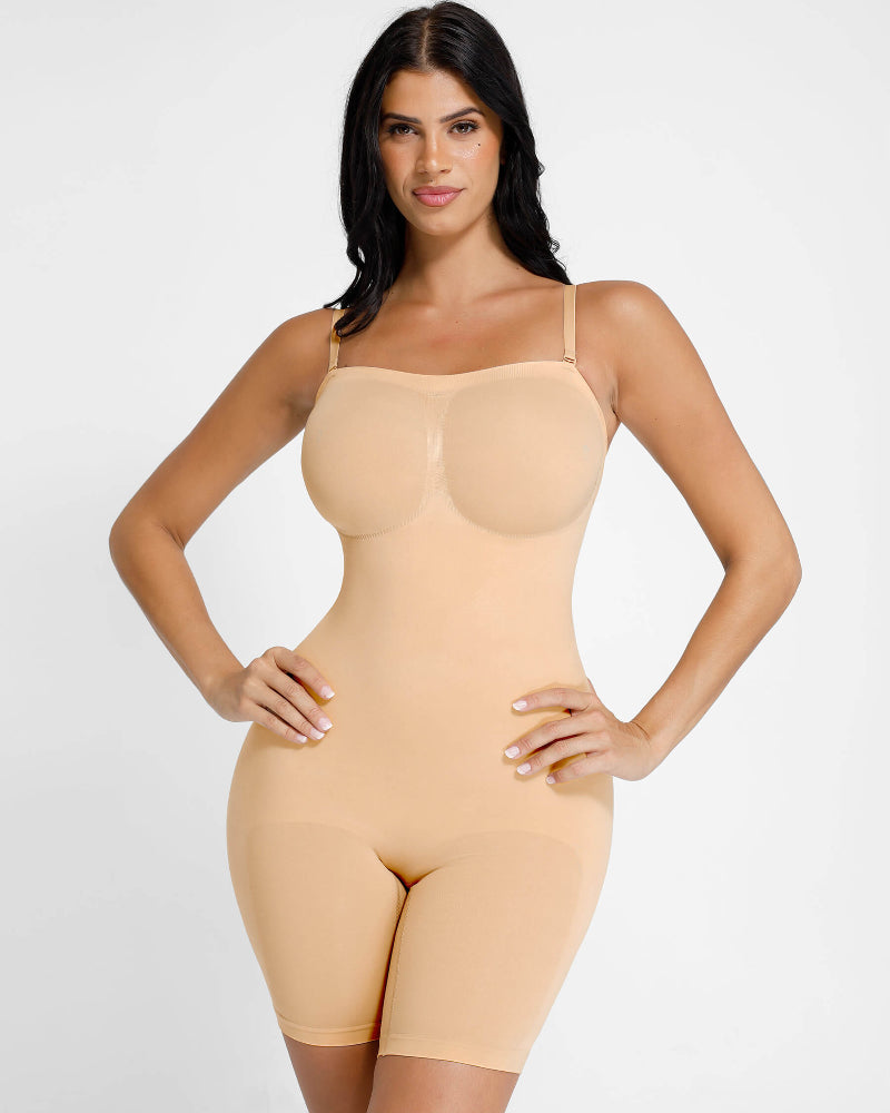 Seamless Strapless Bodysuit with Removable Straps