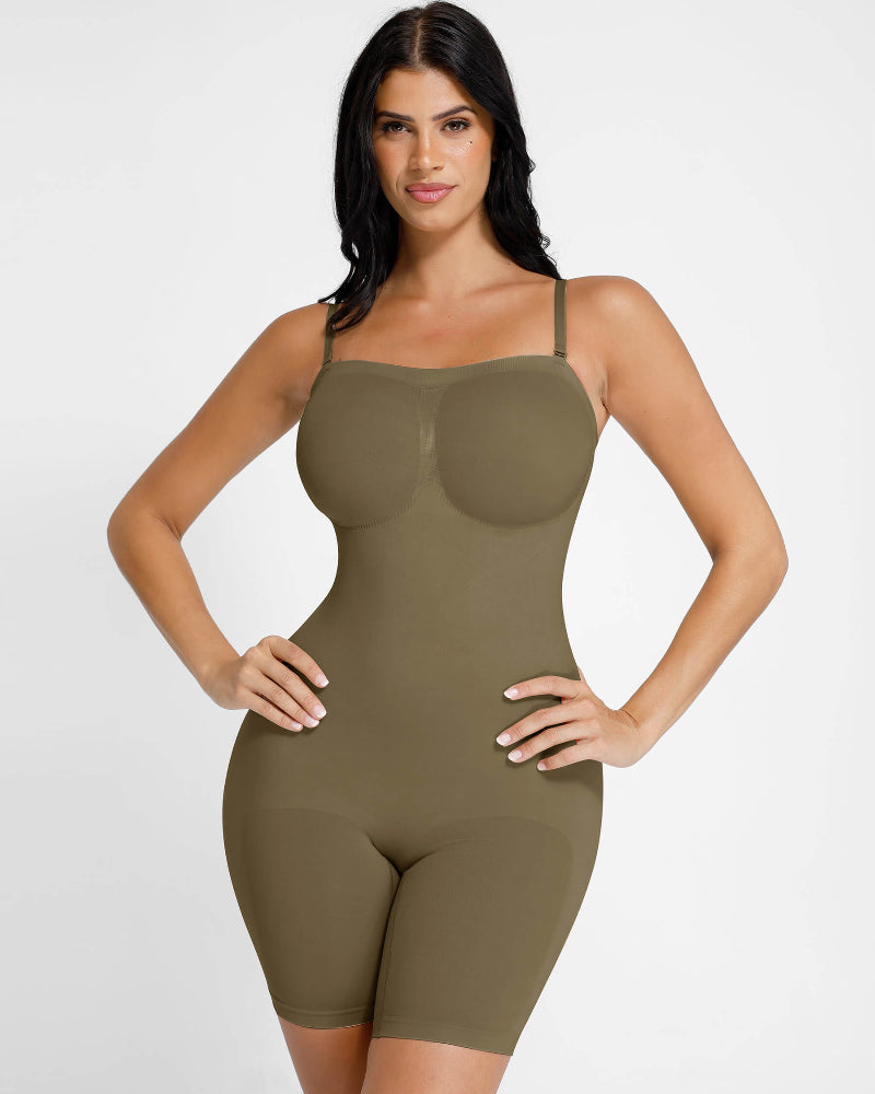 Seamless Strapless Bodysuit with Removable Straps