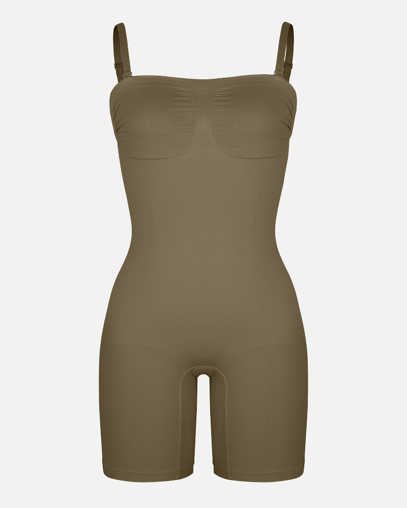 Seamless Strapless Bodysuit with Removable Straps