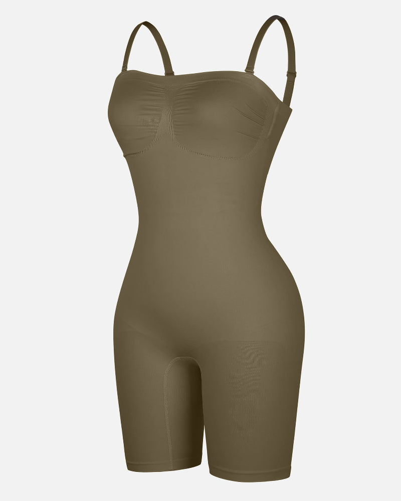Seamless Strapless Bodysuit with Removable Straps