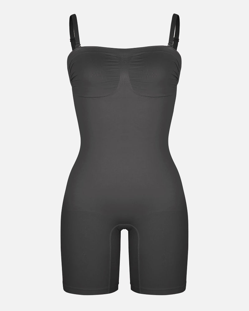 Seamless Strapless Bodysuit with Removable Straps