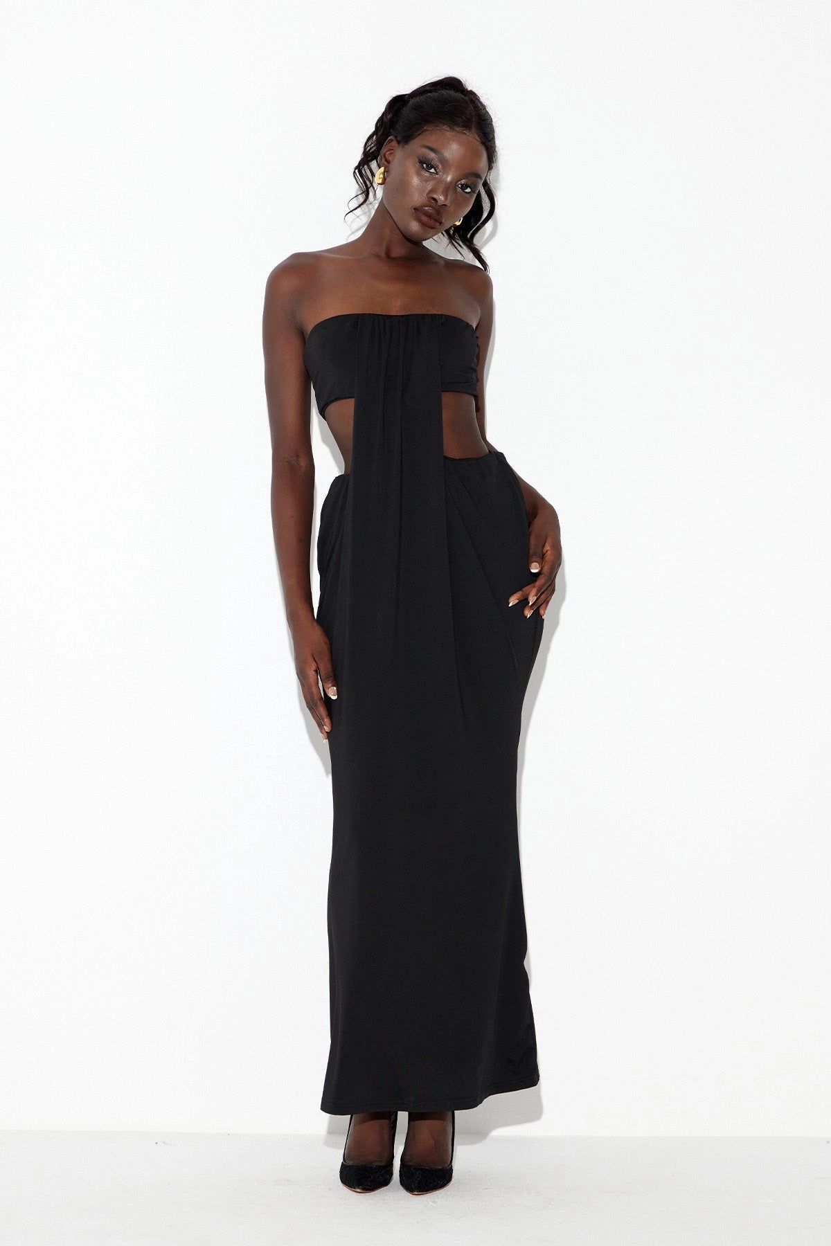 Zarelle | Cutout Ruched Maxi Dress