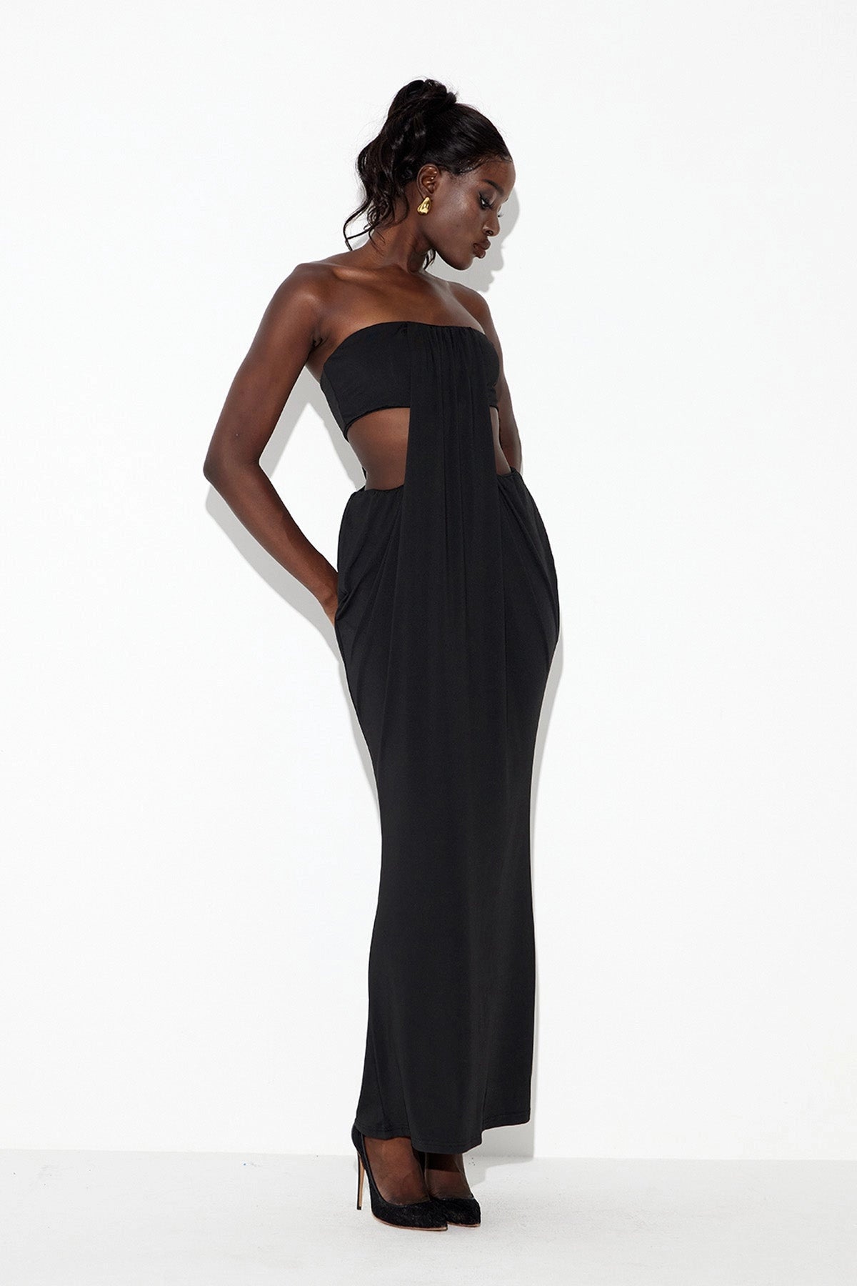 Zarelle | Cutout Ruched Maxi Dress