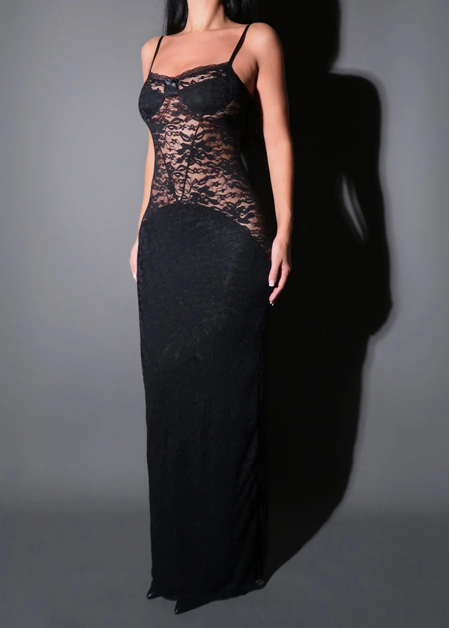 Lina | Lace Sculpt Maxi Dress