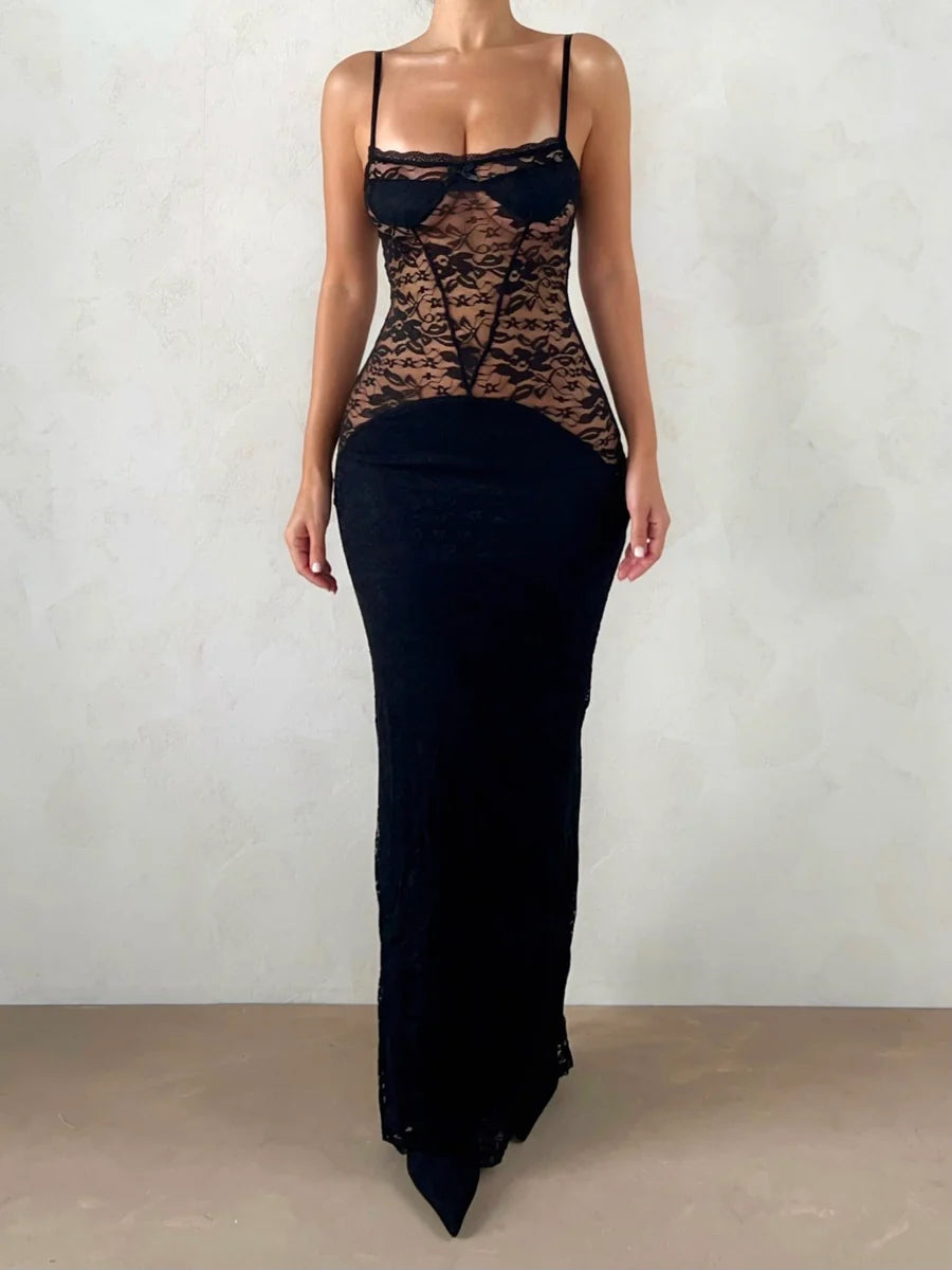 Lina | Lace Sculpt Maxi Dress