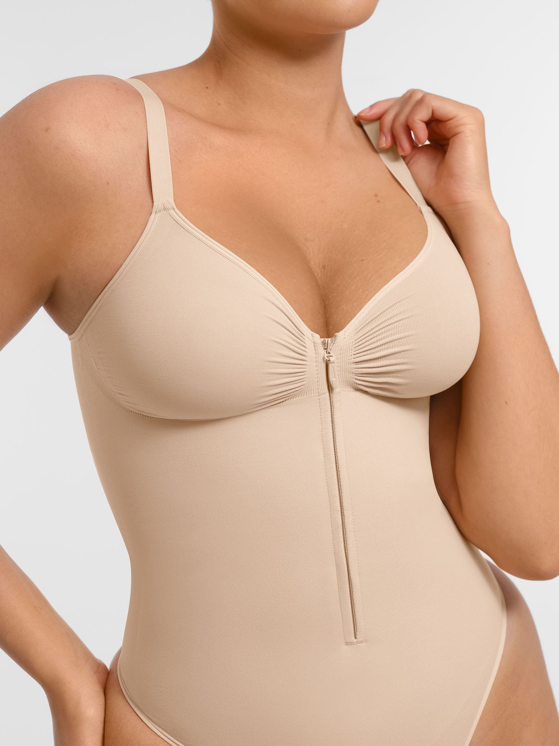 Tummy Control Seamless Zipper Shaping Bodysuit