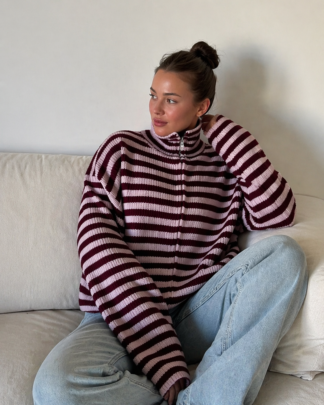 Brenna Striped Chunky Knit Sweater