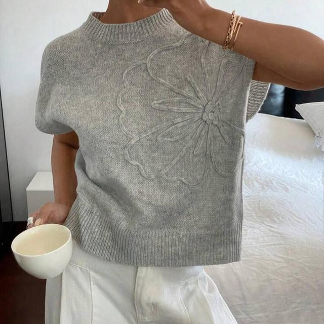 Callie 3D Floral Knit Vest