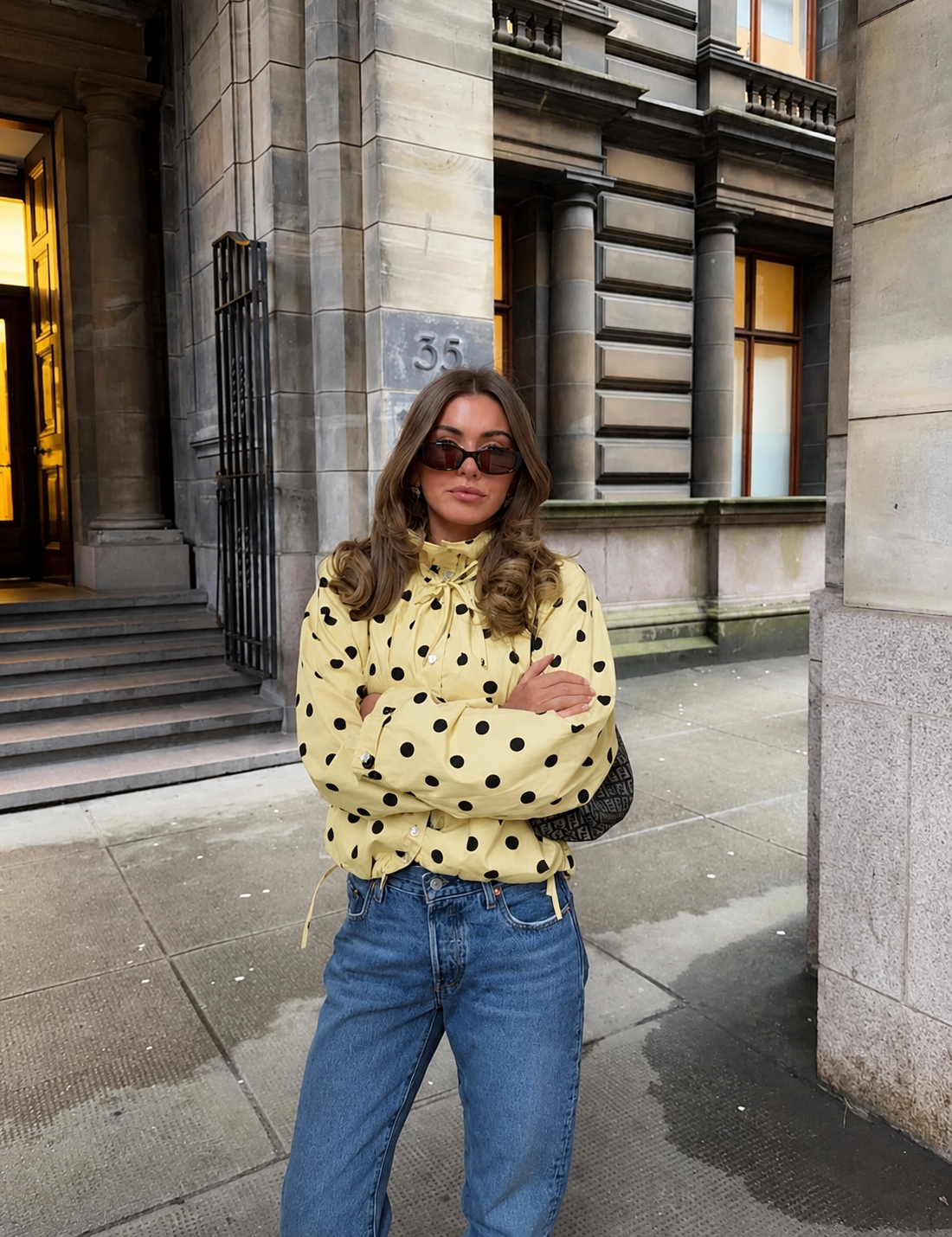 Elise Polka Dot Ruffle Jacket