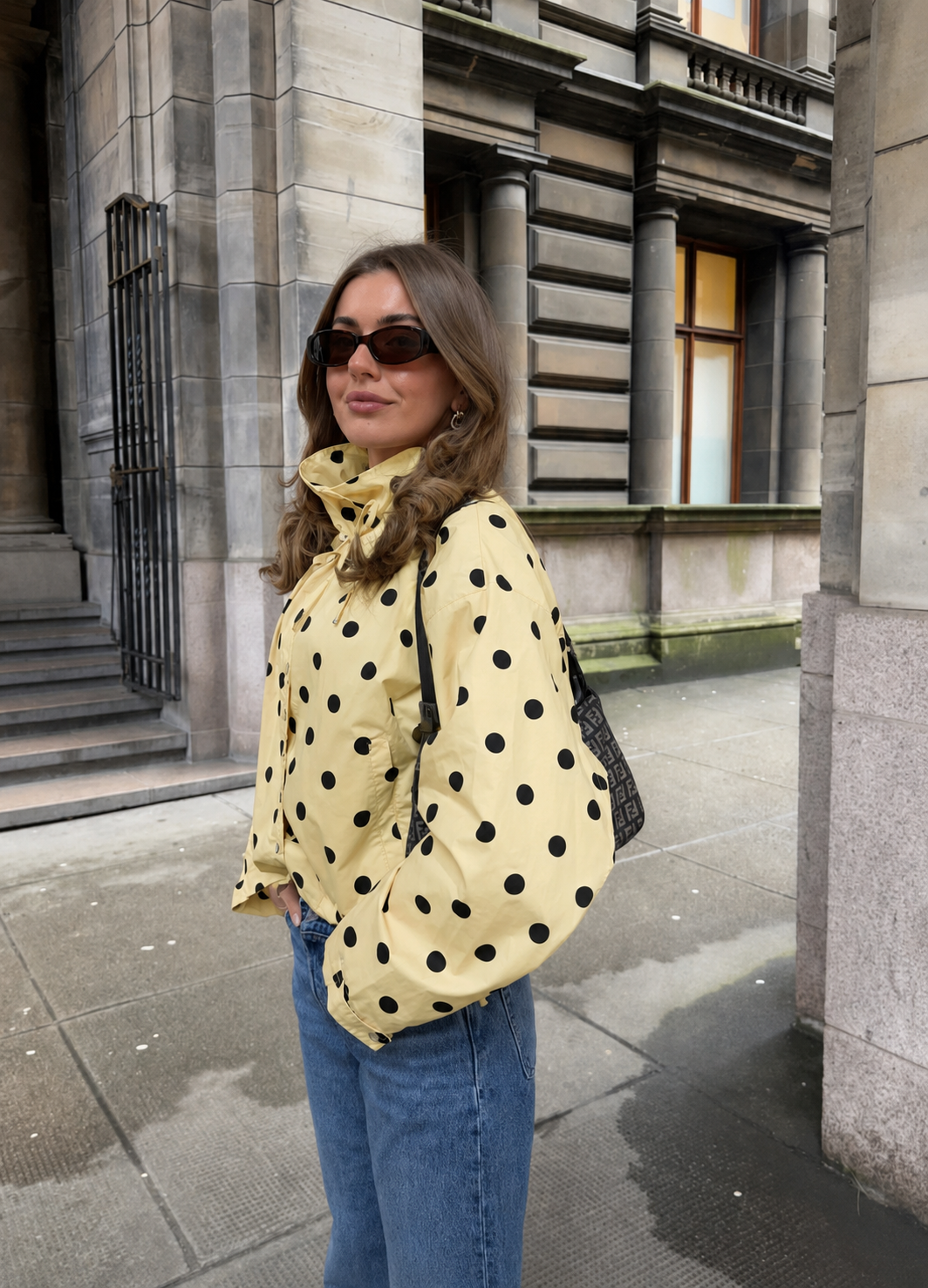 Elise Polka Dot Ruffle Jacket