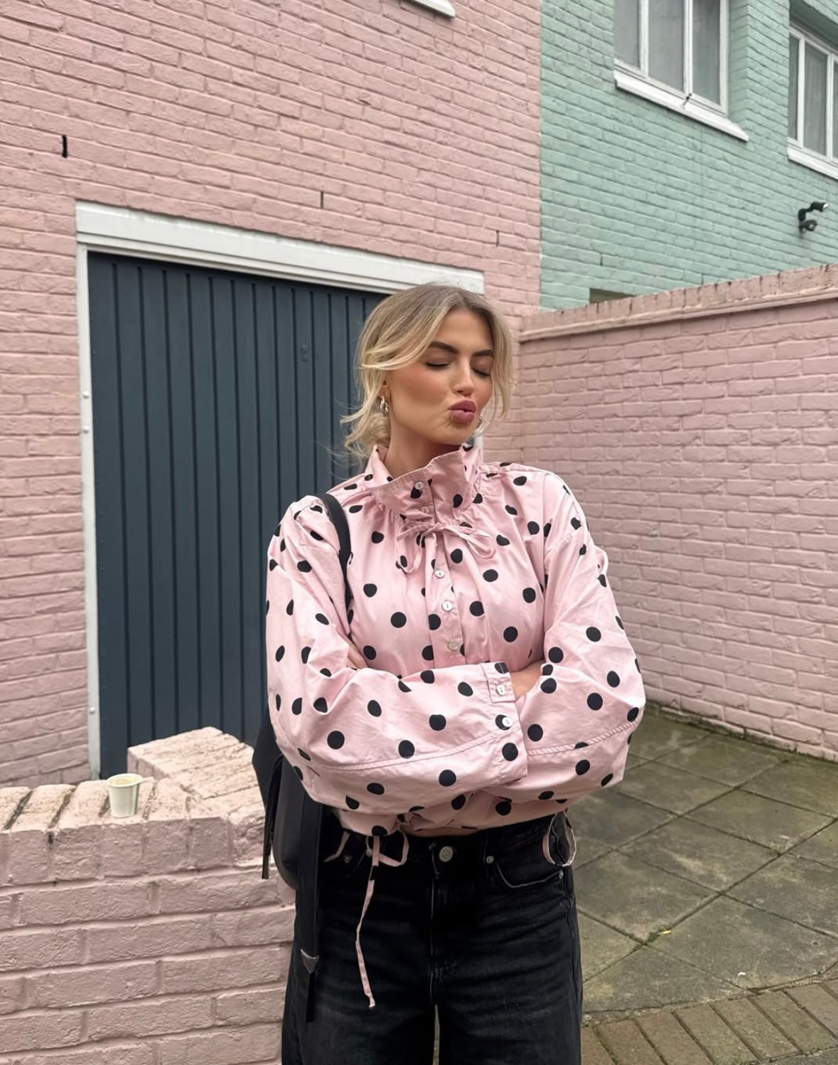 Elise Polka Dot Ruffle Jacket