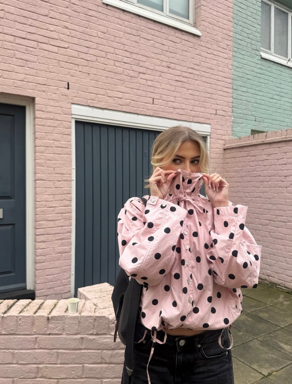 Elise Polka Dot Ruffle Jacket
