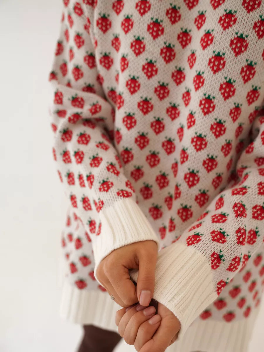 Emery Strawberry Print Sweater