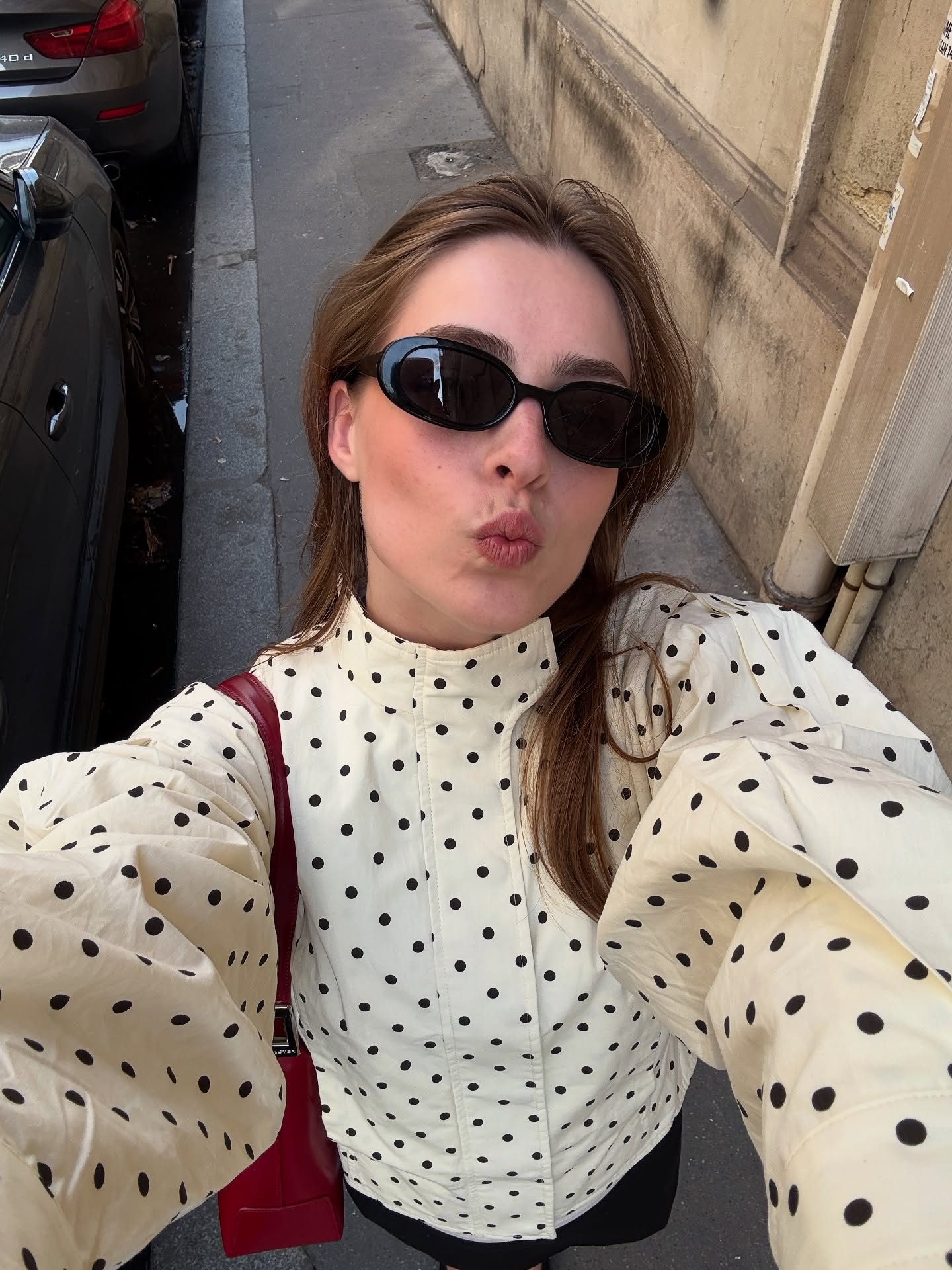 Krista Polka Dot Puff Sleeve Jacket