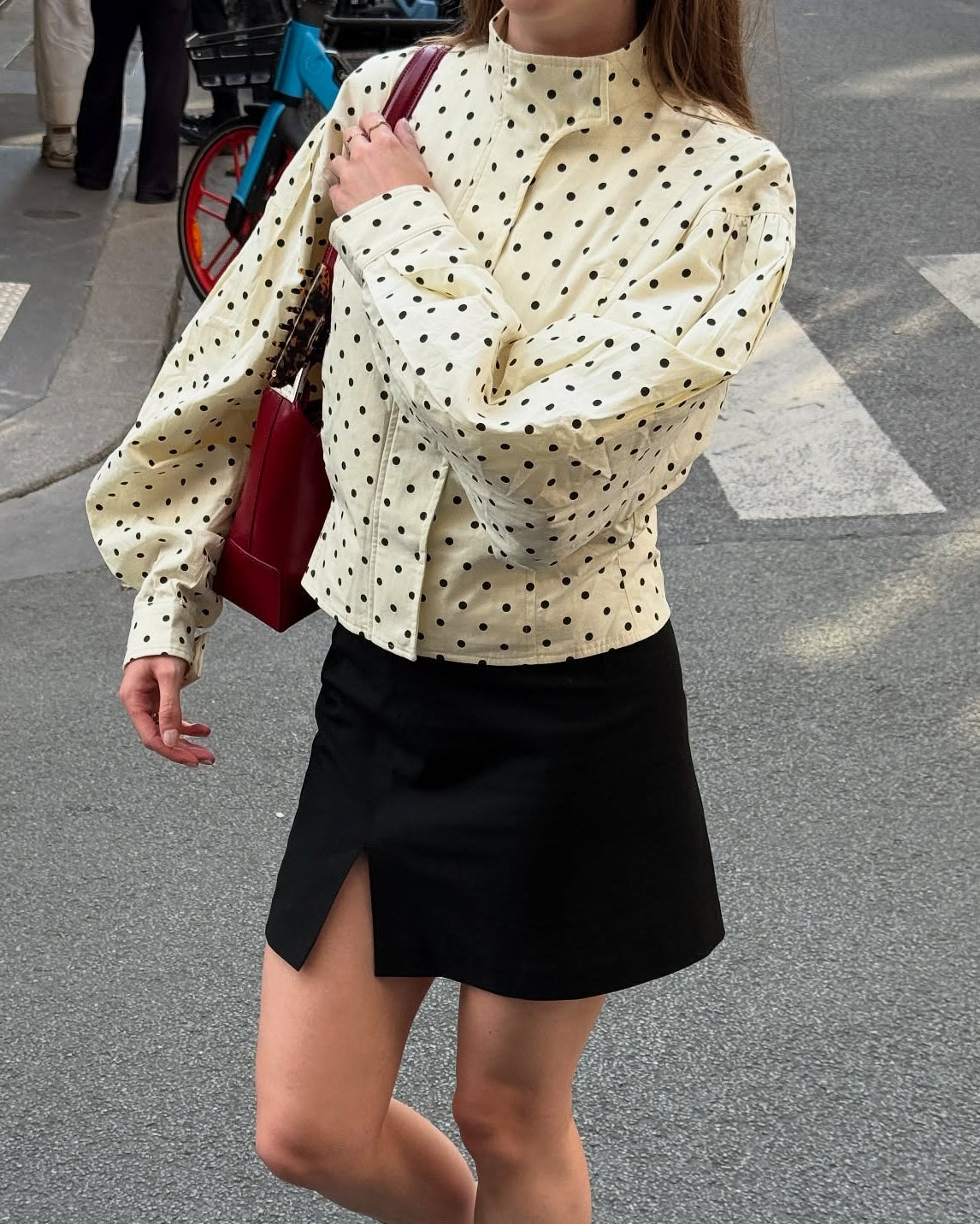 Krista Polka Dot Puff Sleeve Jacket