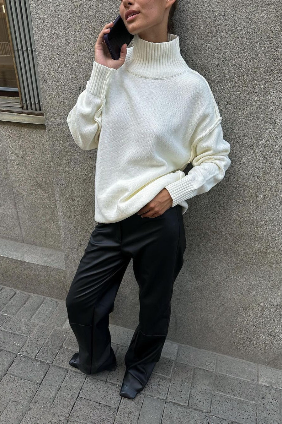 Turtleneck Sweater – Emilia Oversized Knit Jumper