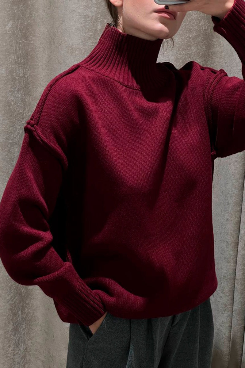 Turtleneck Sweater – Emilia Oversized Knit Jumper