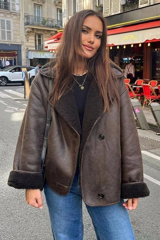 Rosemary Faux Shearling Aviator Jacket