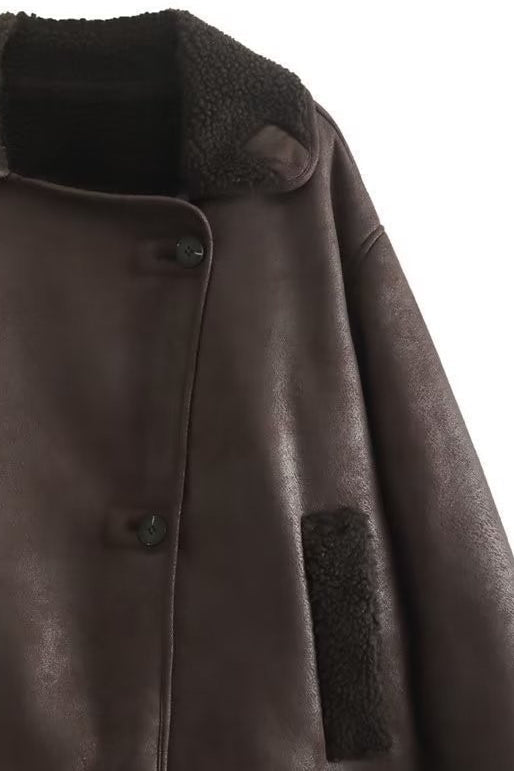 Rosemary Faux Shearling Aviator Jacket