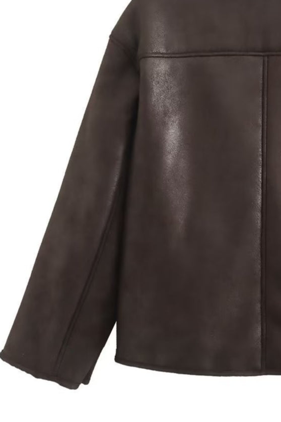 Rosemary Faux Shearling Aviator Jacket