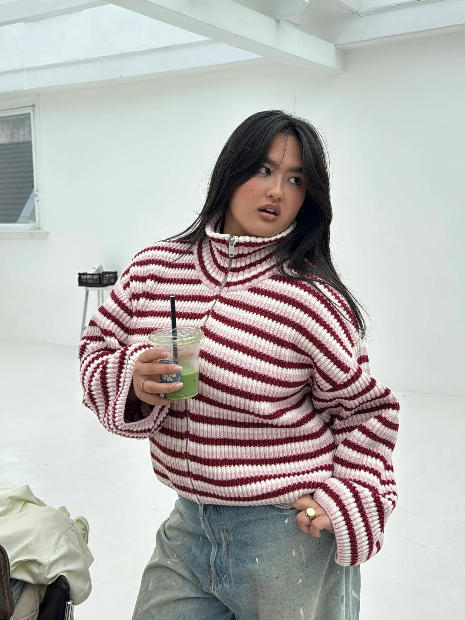 Tori Striped Chunky Knit Sweater