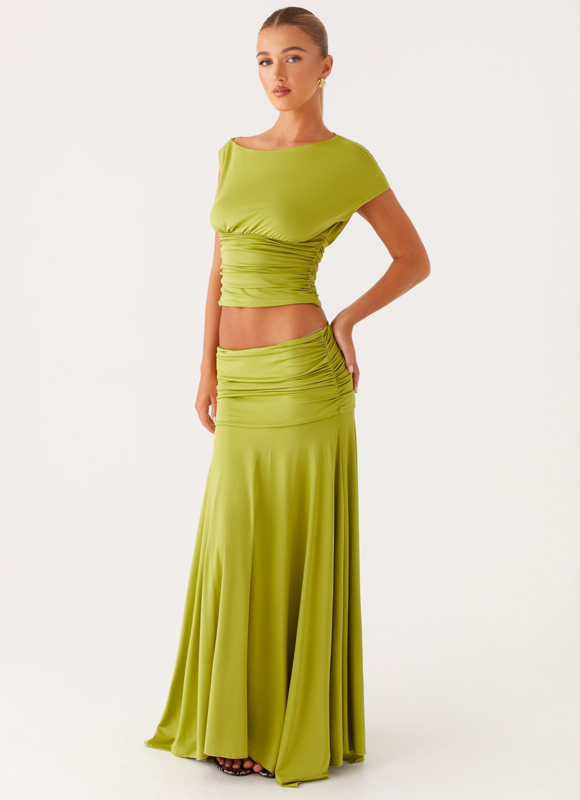 Liana | Ruched Maxi dress set