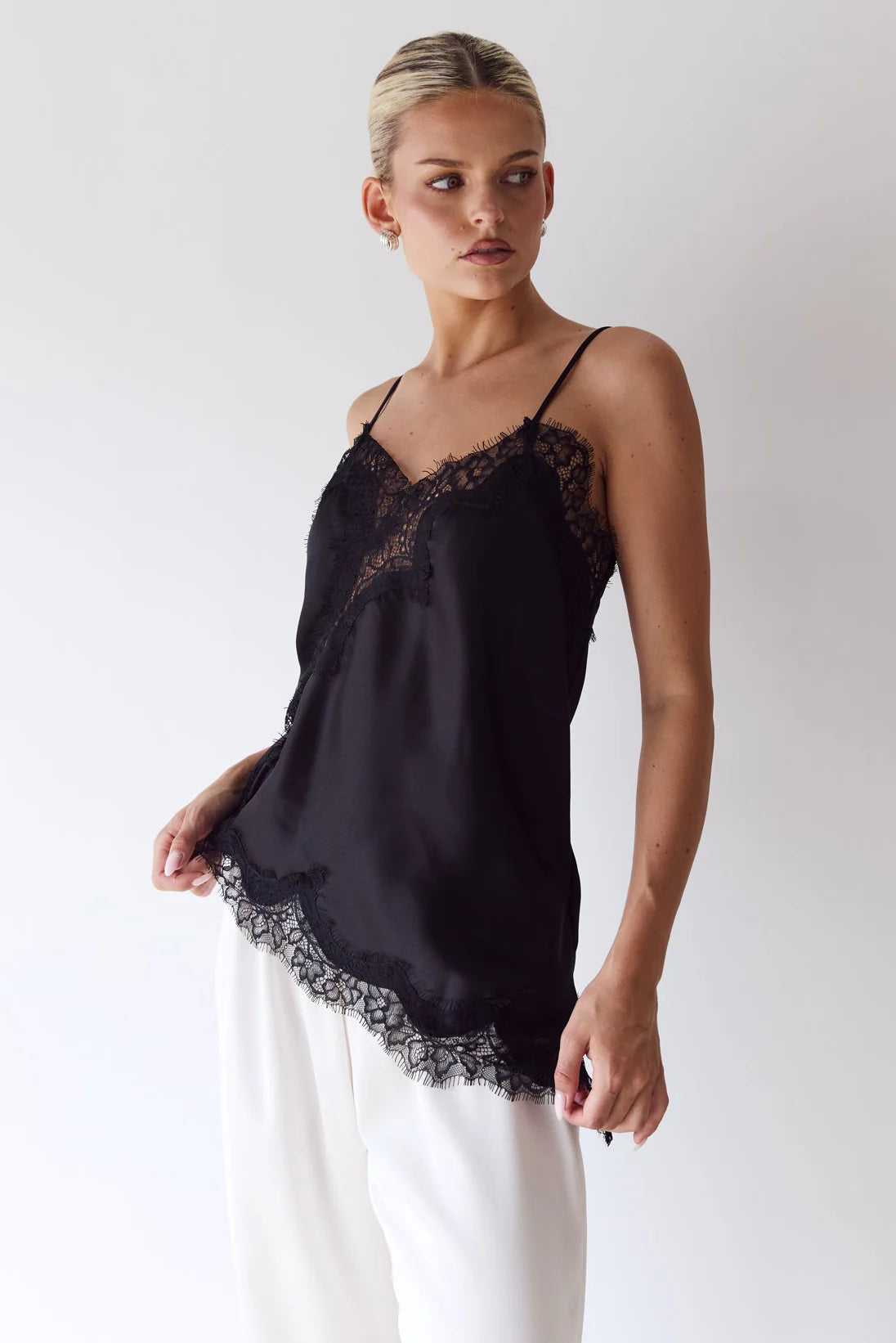 Solea | Lace Trim Camisole Top