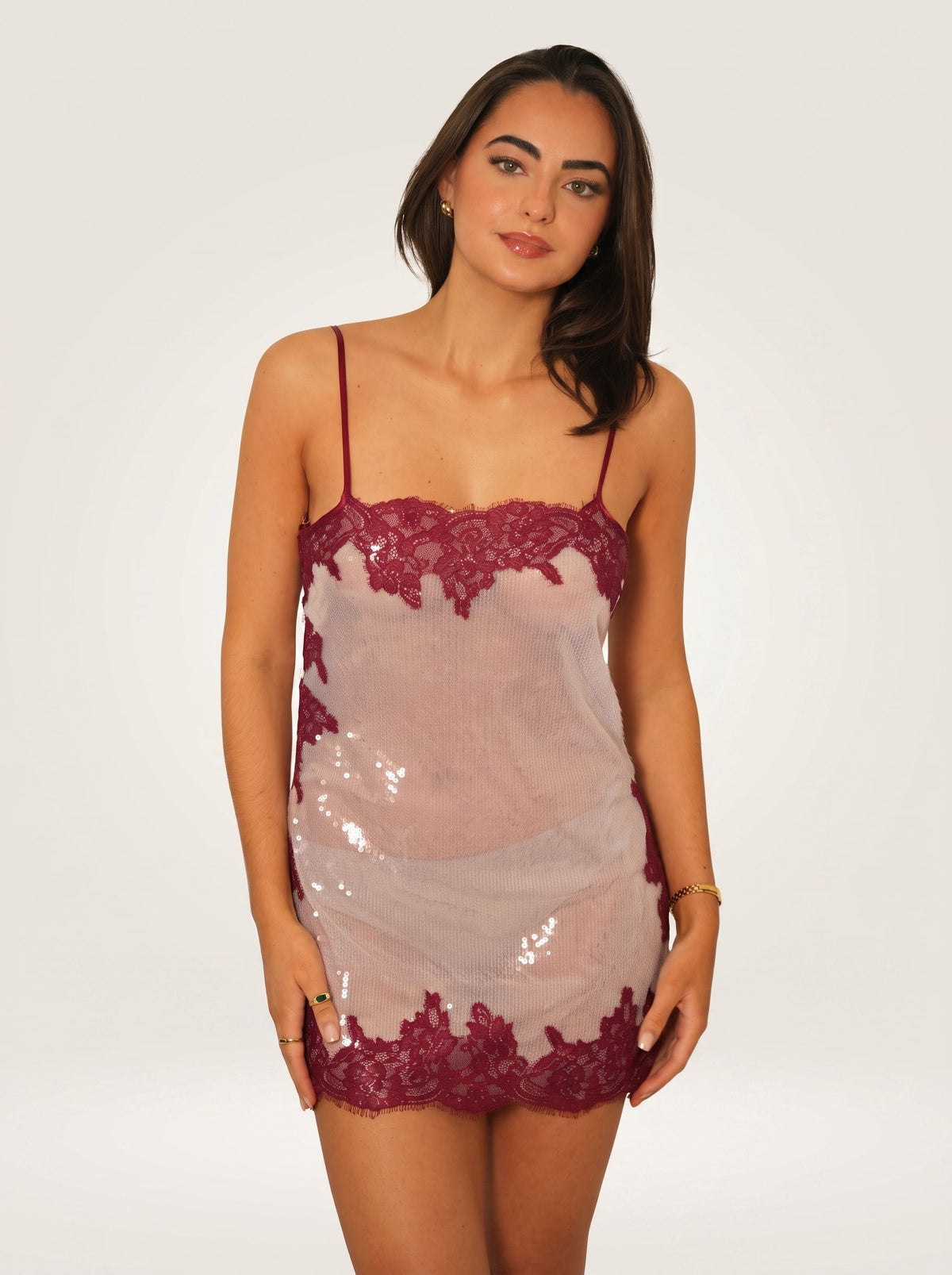 Seraphina Lace Sequin Mini Dress