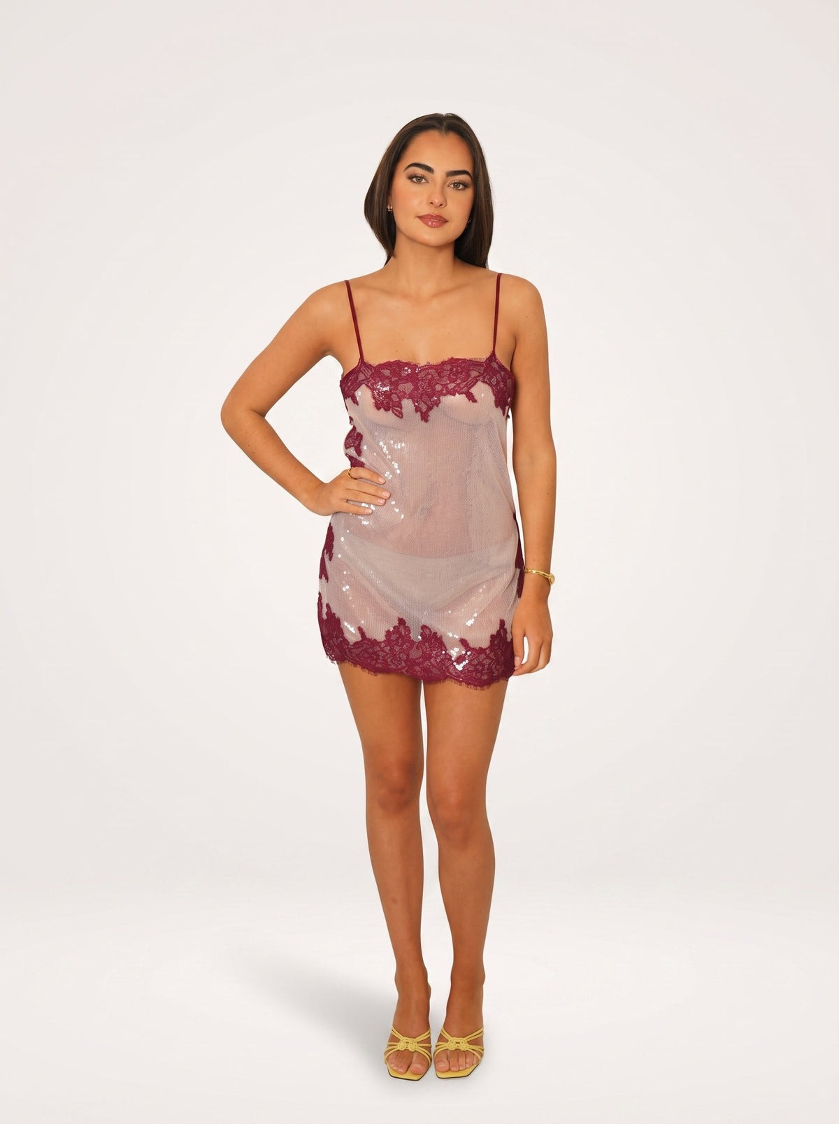Seraphina Lace Sequin Mini Dress