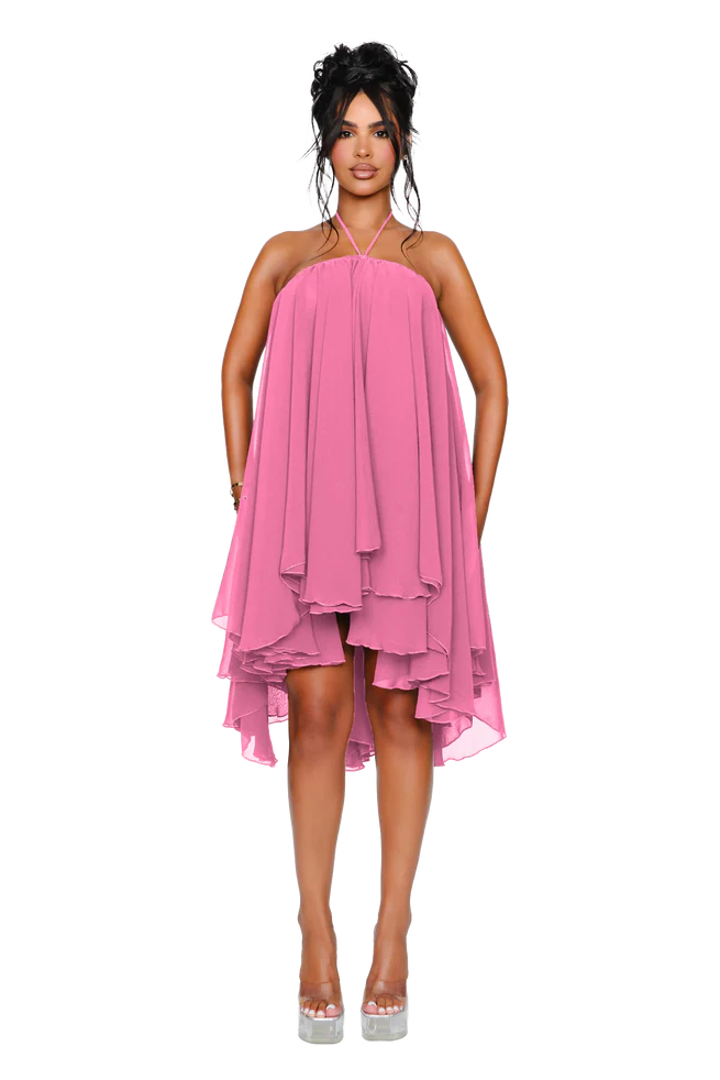 Azaria | Chiffon Halter Mini Dress