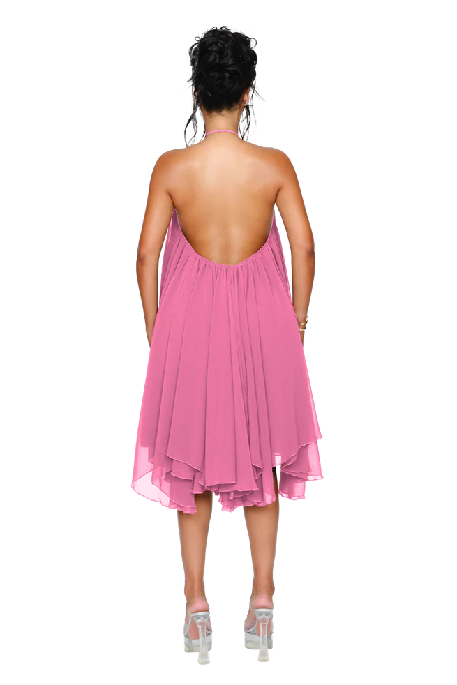 Azaria | Chiffon Halter Mini Dress
